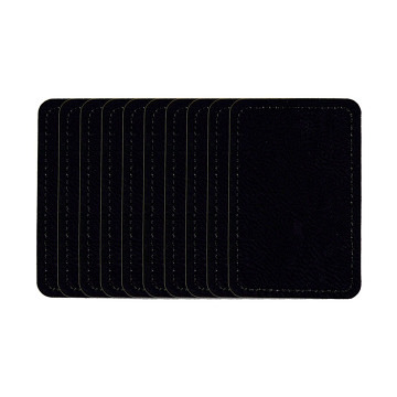 xTool Selbstklebender Kunstlederpatch - Rechteckig - Silber Gravureffekt - Schwarz (10 Stk.)