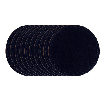 xTool Selbstklebender Kunstlederpatch - Rund - Gold Gravureffekt - Schwarz (10 Stk.)